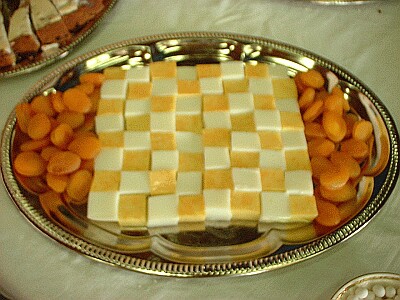 checkerboard of milk gelatins